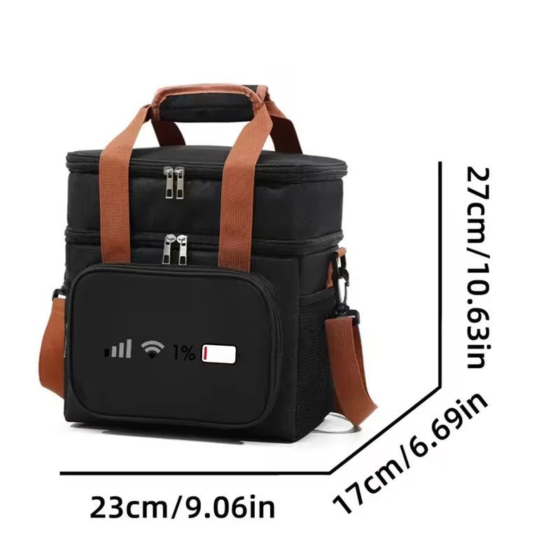`Portable Insulated Lunch Cooler Tote Handbag, Reusable Thermal Storage Bag .