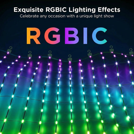 Smart Net Lights Outdoor, RGB&IC Lights with App/Remote Control.