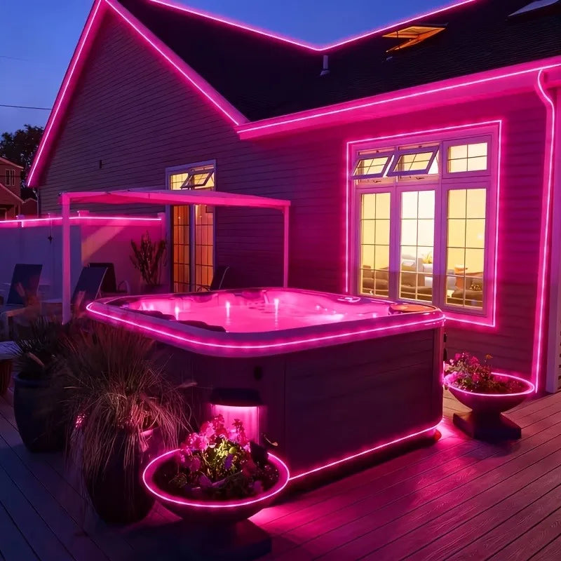 New 1 Sets of Valentine's Day Outdoor Tubular String Lights, 100 LED String Lights, Waterproof Fairy Lights, 8 Lighting Modes, .
