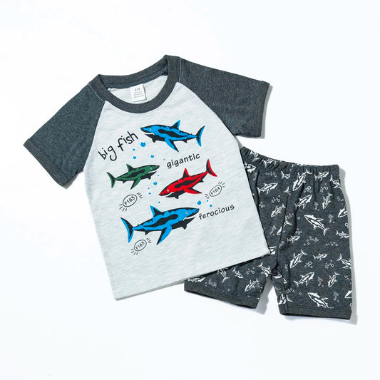 Toddler Baby Boy Pajamas Sets Summer Cotton Children Pyjama Short Cute Airplane Toys Pj For Kids Clothes Toddlers Boys Clothing