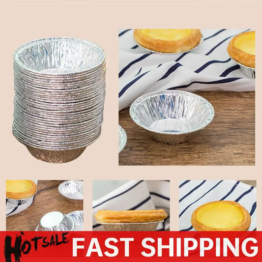 100pcs Mini Pot Pie Bake Plate Disposable Baking Tart Molds