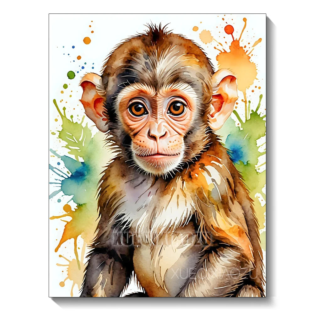 Watercolor Animal Series Diamond Painting Decoration Diy Full Rhinestone Eagle Raccoon Mosaic Cross Stitch Kit Gift