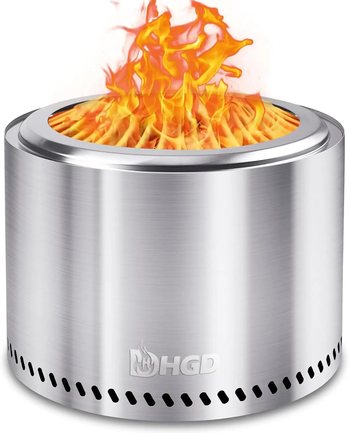 20 Inch Smokeless Fire Pit Outdoor, Stainless Steel Wood Burning Firepit