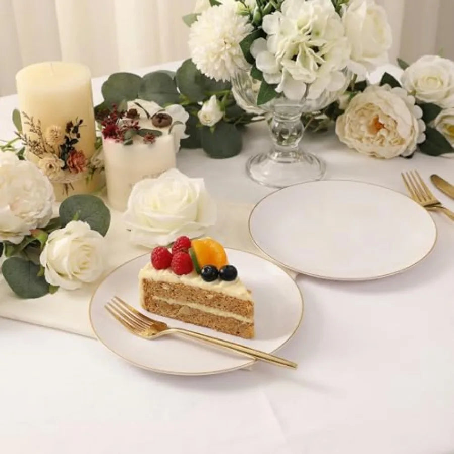 200Pcs Plastic Dessert Plates Appetizer Plates with Disposable Forks.