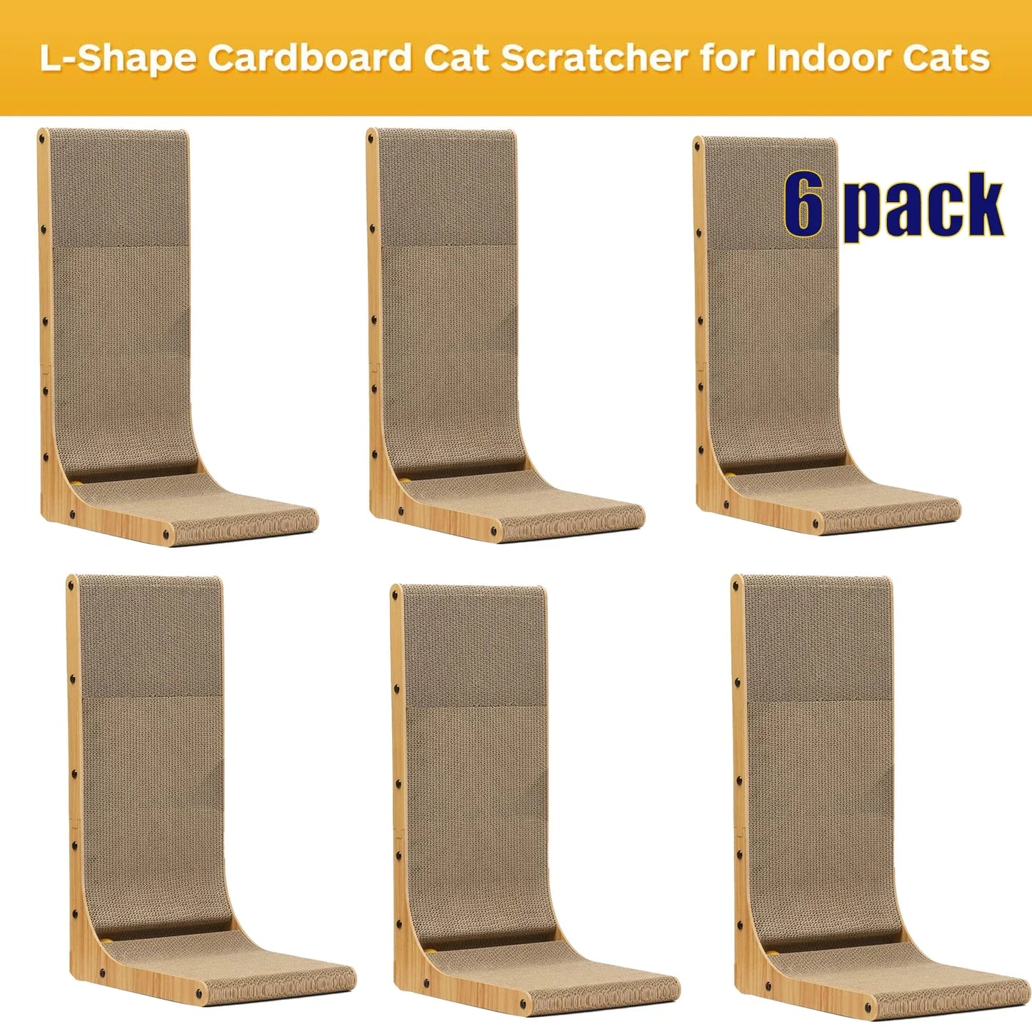 2pcs/6pcs L Shape Cat Scratching Post, 23.6 Inch Indoor.