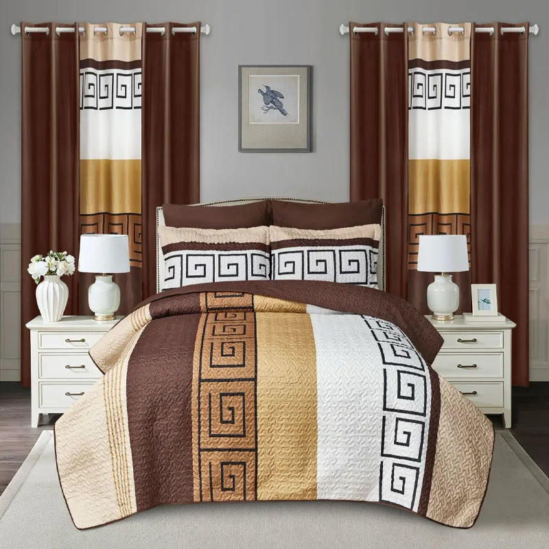 10 Pcs Printed Bedspread Set Luxury High Quality Quilt Set Quilting Thin Comforter Set All Season