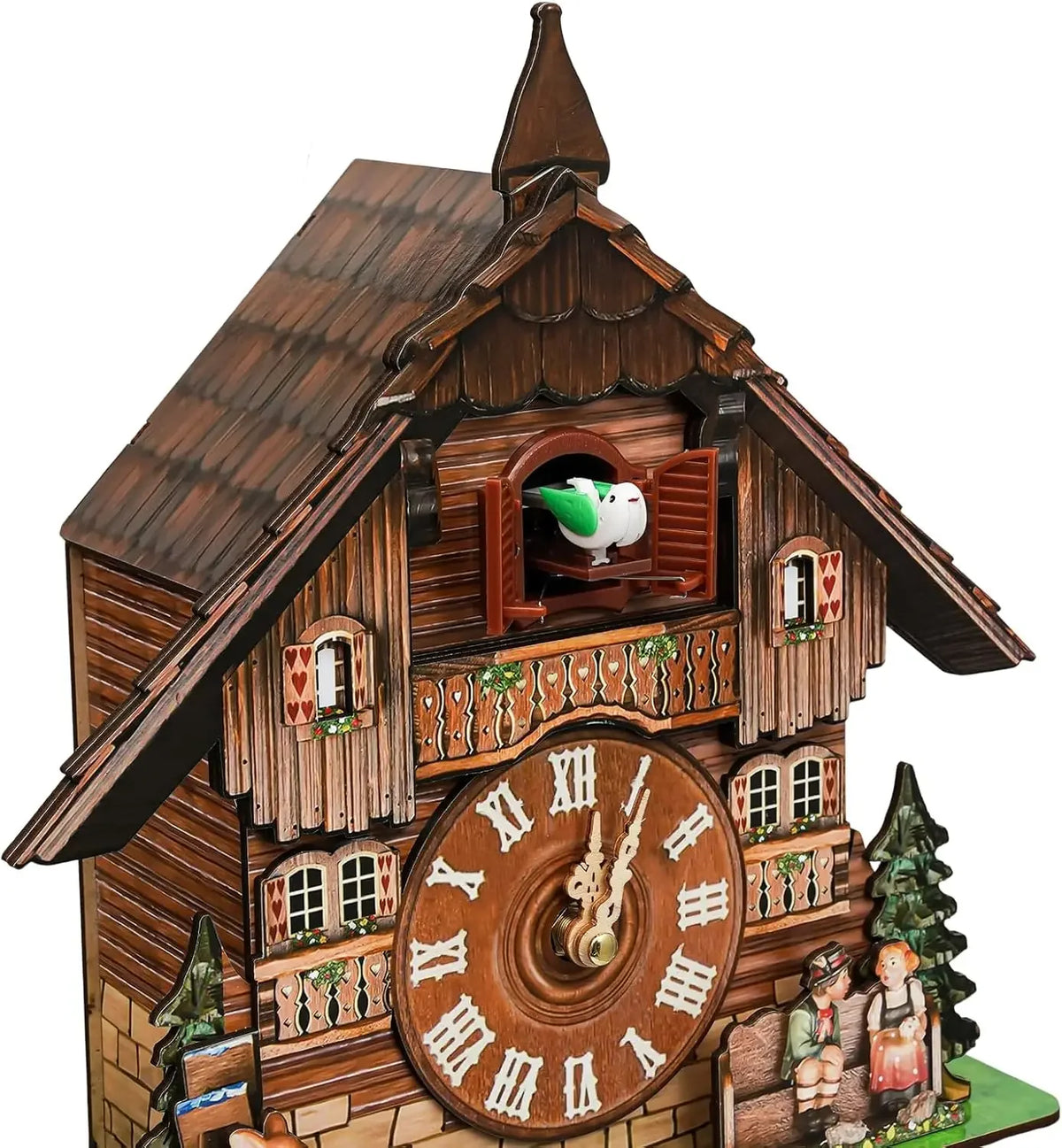 Elegant Black Forest Design Vintage Cuckoo Wall Clock With Singing Sound Function.