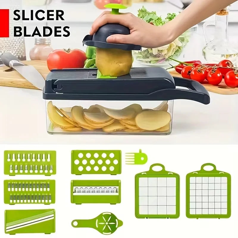 14 in 1 Multifunctional Vegetable Chopper.Food Grate Food Chopper. Vegetable Slicer Dicer Cut