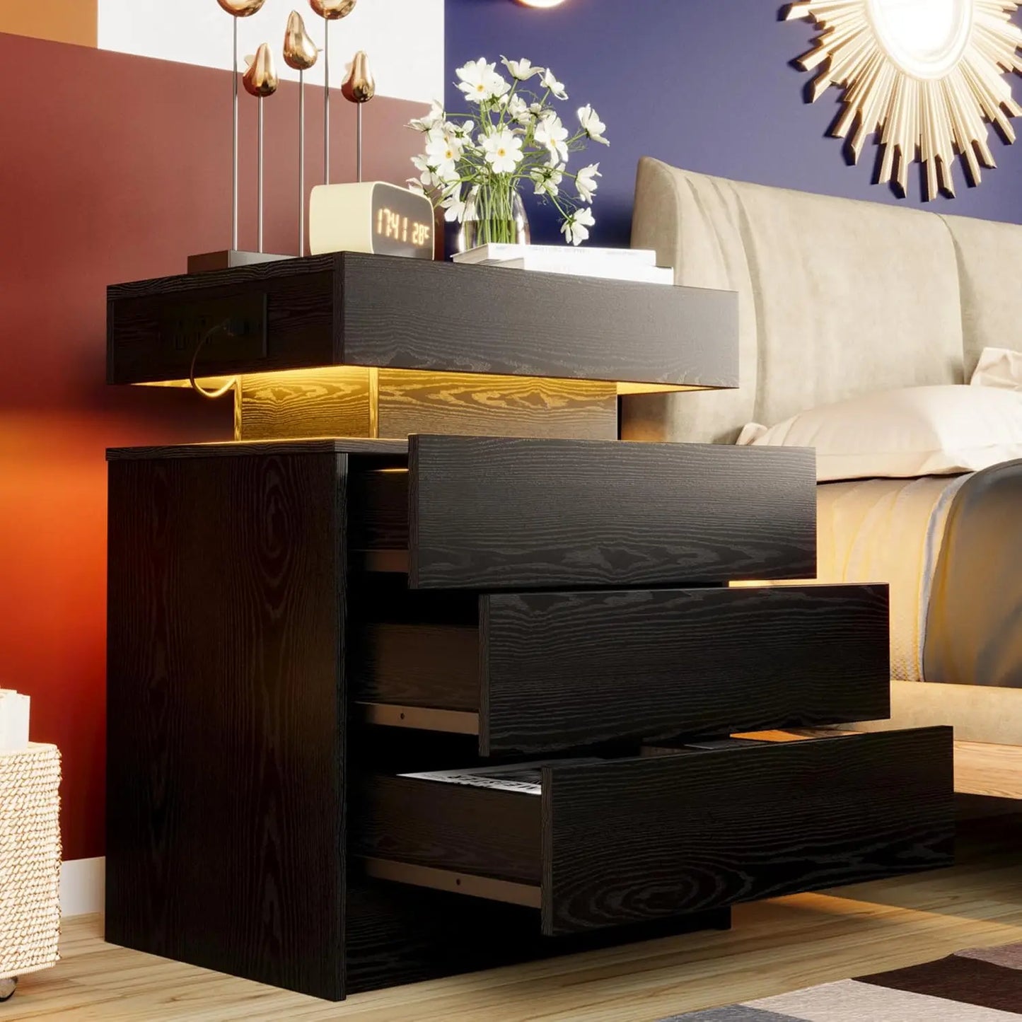 Night Stand with Charging Station