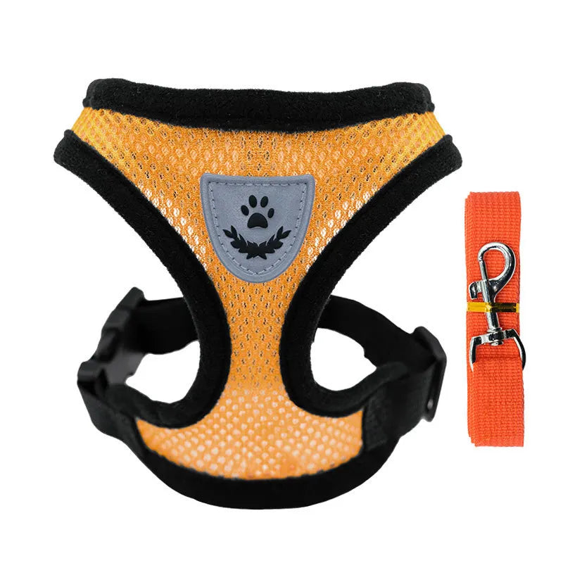 Hot summer small dog pet chest and back breathable dog chest and back suit cat outdoor traction rope .
