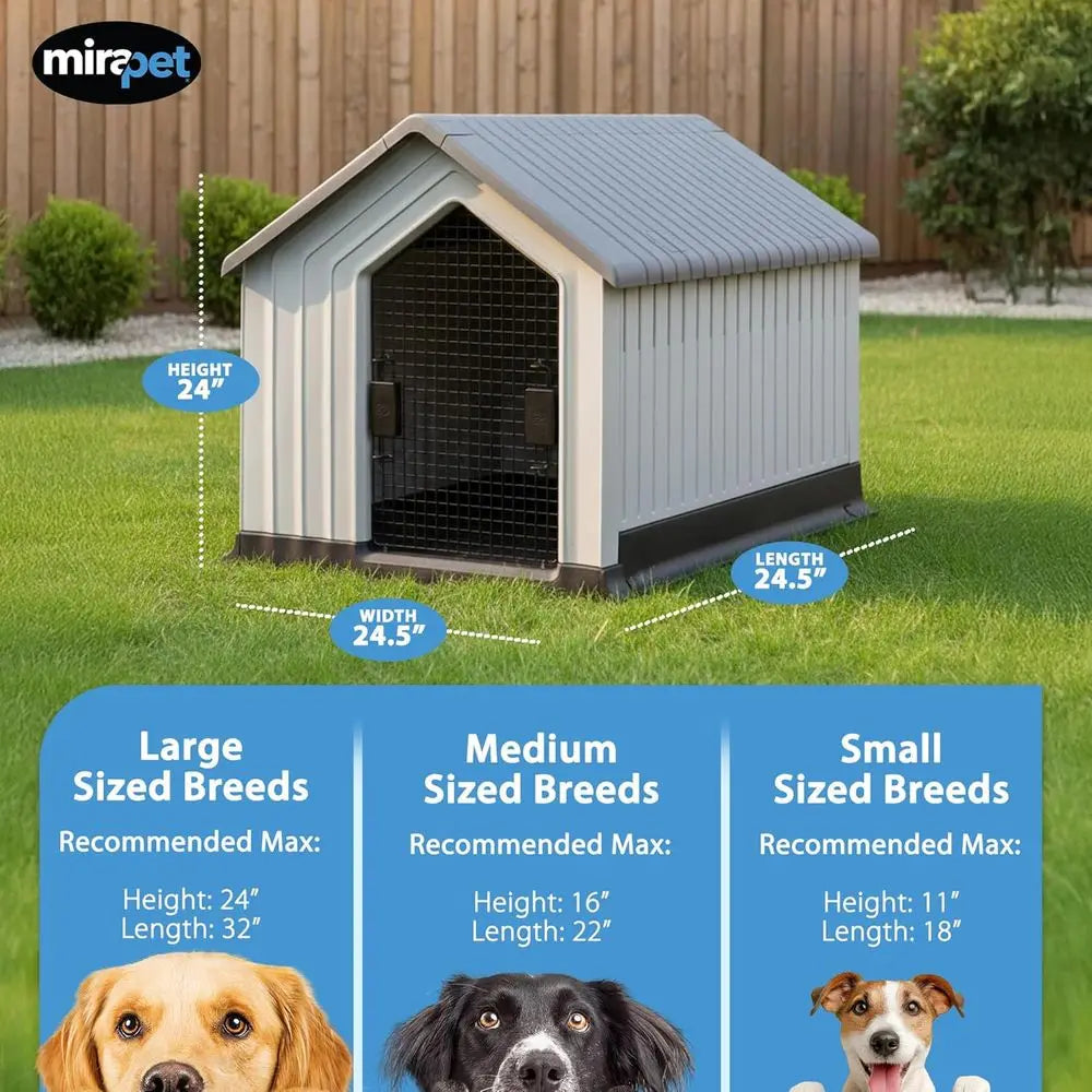 Sturdy Waterproof Plastic Dog House for Small Dogs.