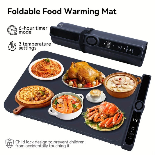 Flexible Silicone Food Warming Tray Electric Heated Mat for  Portable Foldable Dish Warmer