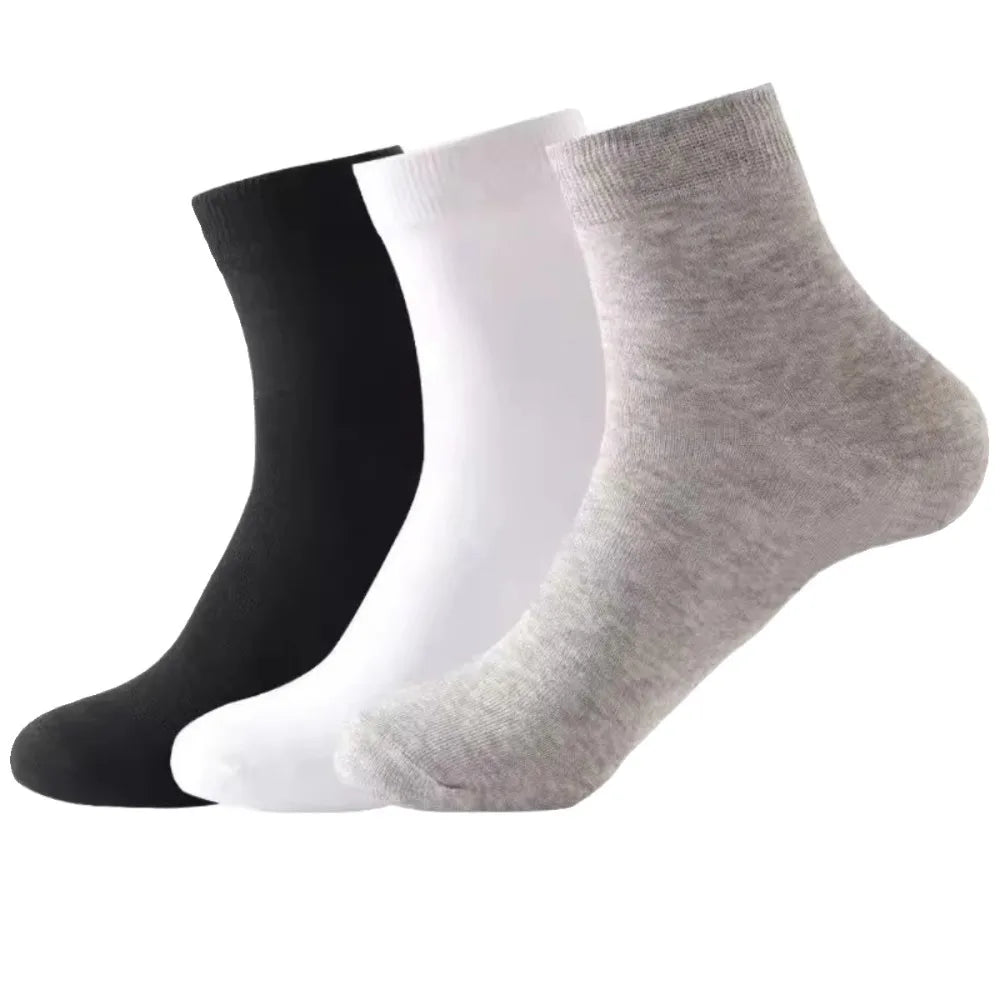 5 Pairs Men's Basic Crew Socks - Cloud-Touch Cotton Material
