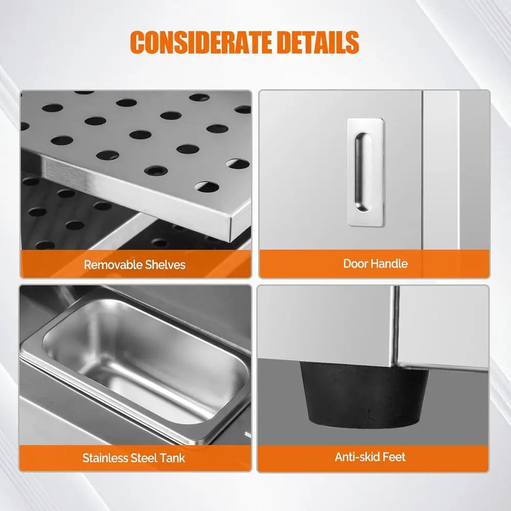 5-Tier Commercial Food Warmer, Hot Box Food Warmer .w/Removable Shelves Water Tray,. Electric