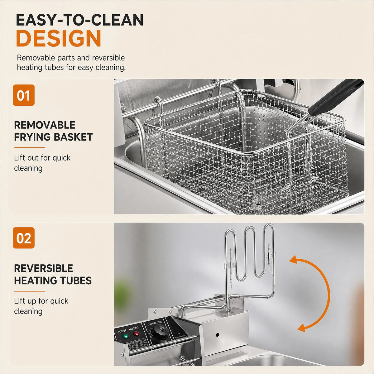 Commercial Deep Fryer, 3400W Electric Countertop Fryer with 2 Baskets & Lids, 22.8QT Dual Tank Stainless Steel .