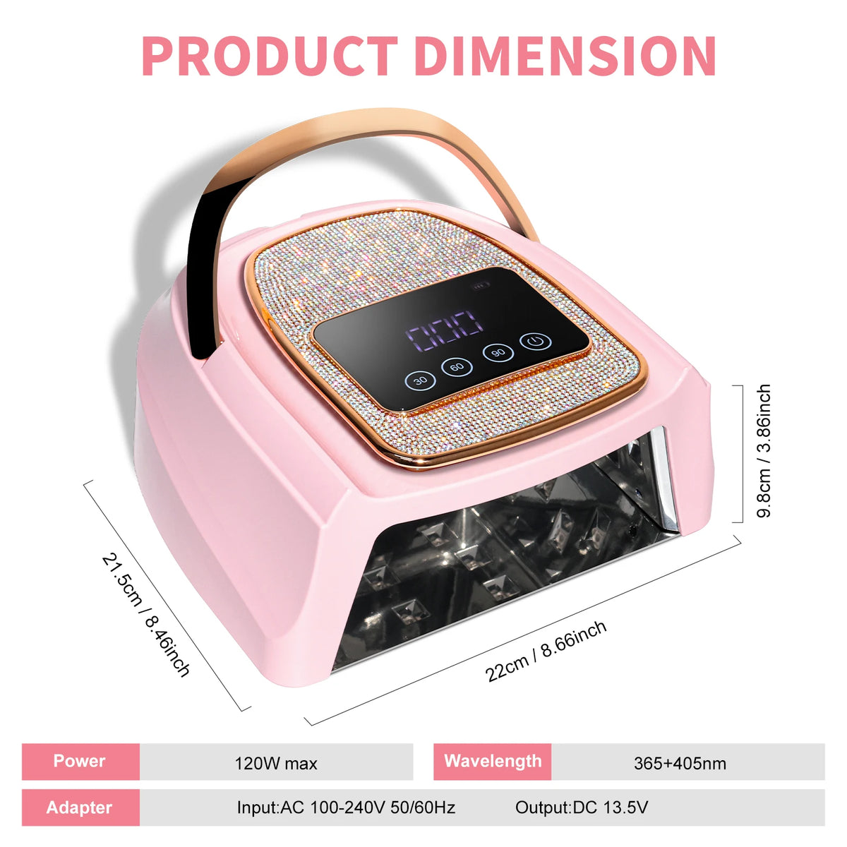 Professional UV LED Nail Lamp Rechargeable 30 LED Nail Dryer .