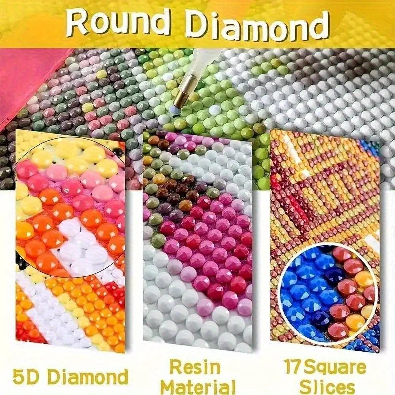 5D DIY Diamond Art Full Mosaic Craft Kit Eye-Catching Visual Effect Wall Picture .