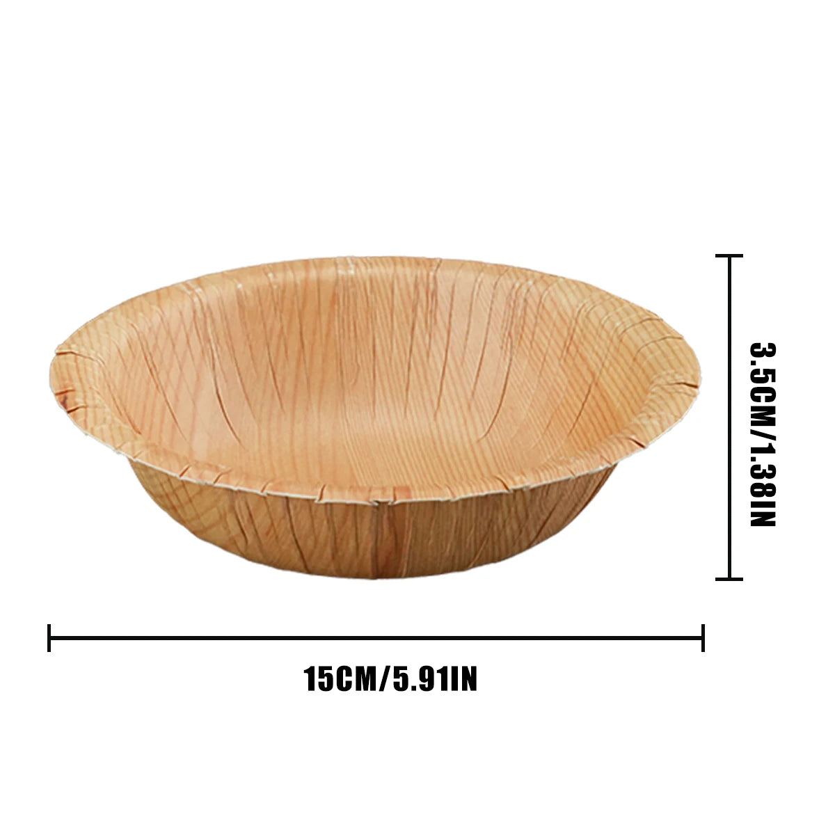 200ml Disposable Paper Bowls Microwave-Safe .Wood Grain Design.