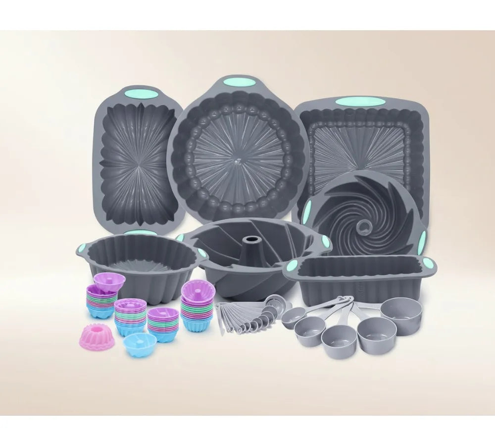 72-Piece Silicone Bakeware Set, Nonstick Oven Pans