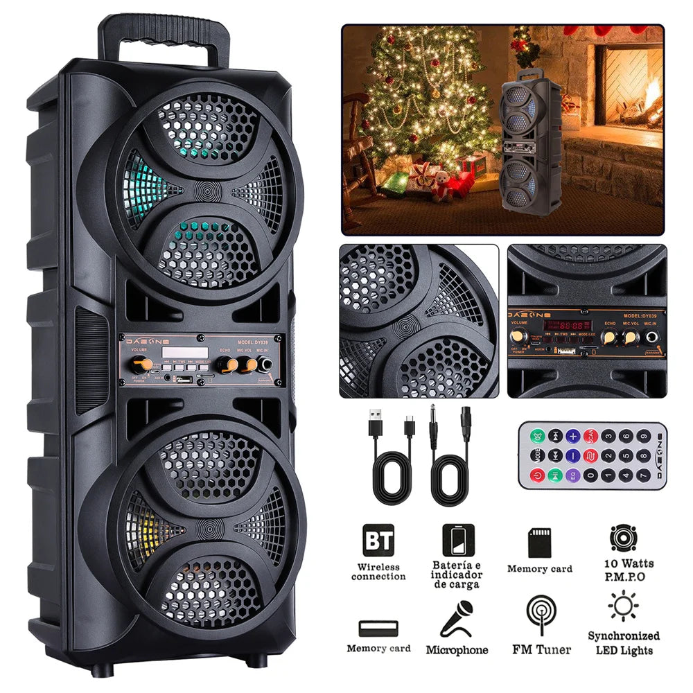 3000W Portable Bluetooth Speaker Sub Woofer Heavy Bass Sound System Party.