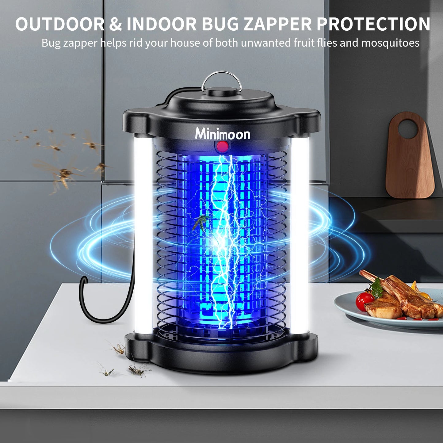 Bug Zapper Outdoor Mosquito Zapper with LED Light 4200V Fly Zapper 15W Electric Fly Traps .