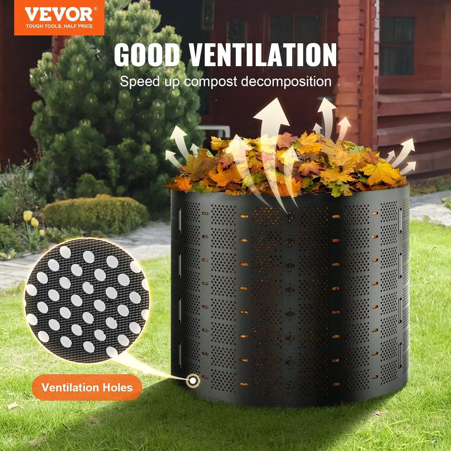 220 Gallon Compost Bin, Outdoor Expandable Composter