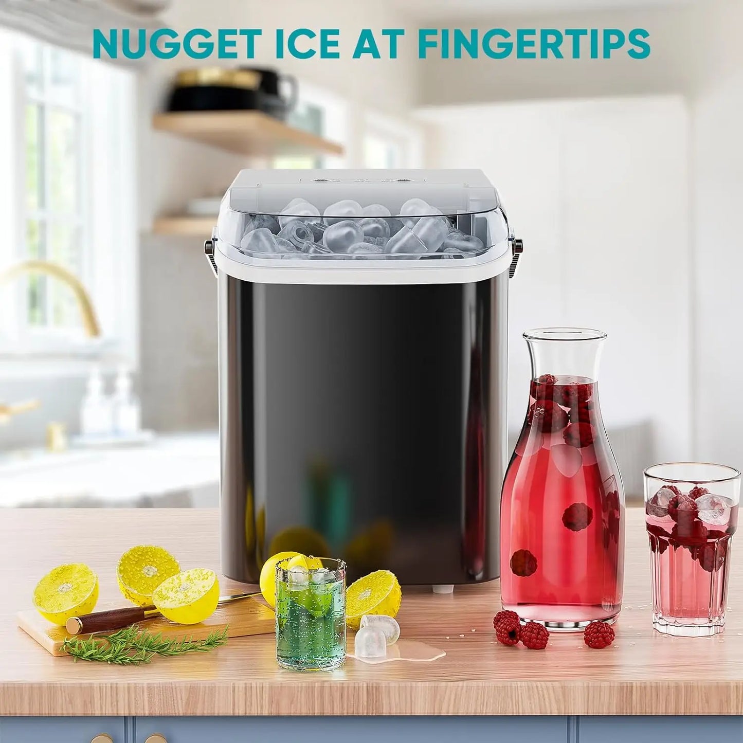 Ice Maker, Portable Countertop Icemaker Machine, Self Cleaning . Black