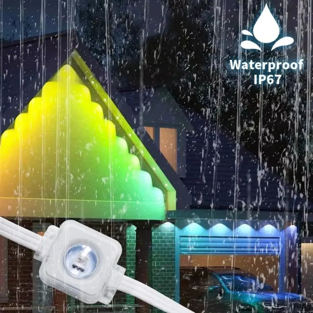 300ft Smart Eave Lights 180LEDS Permanent Outdoor Lights LED String Lights App Remote Waterproof .