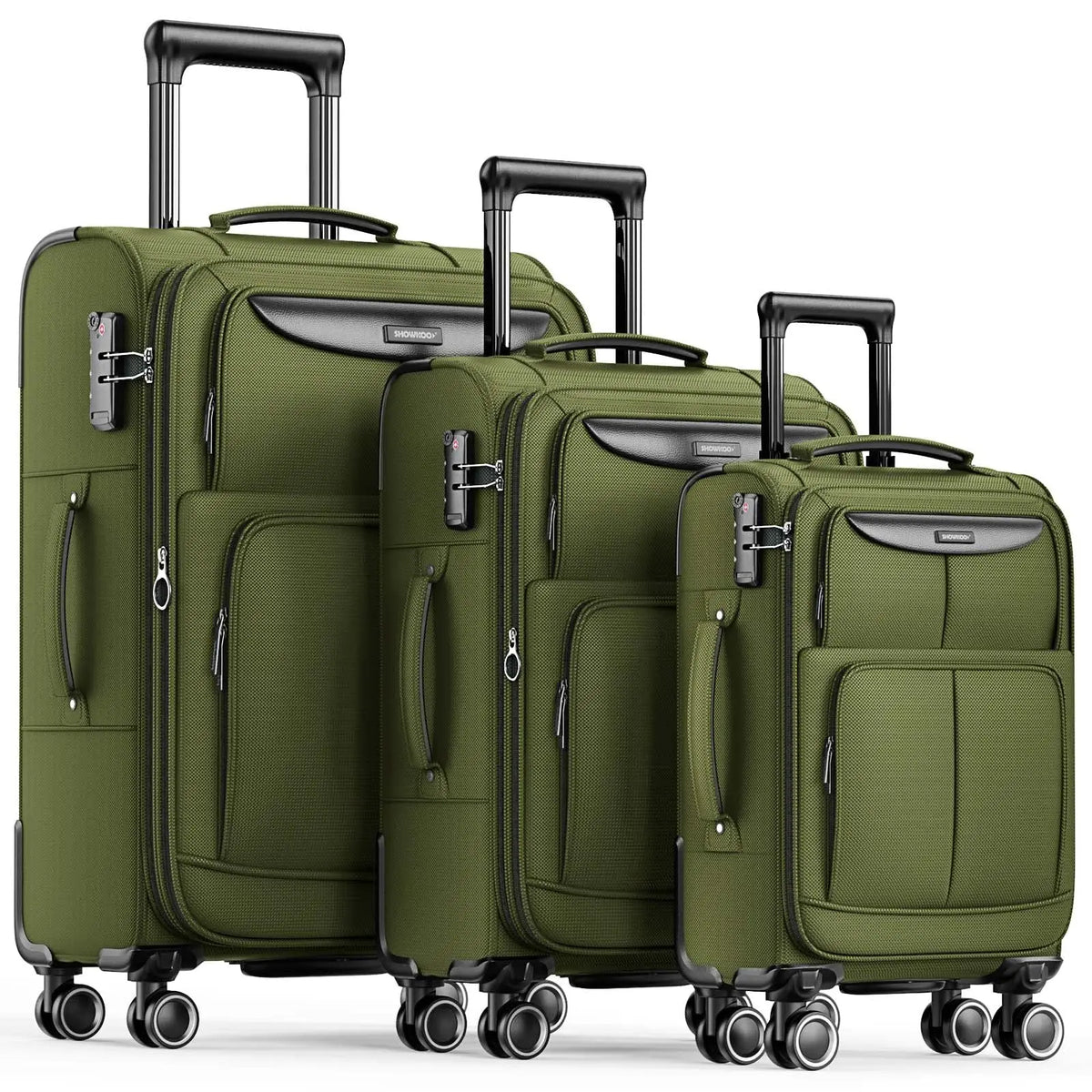Luggage Sets 3 Piece Softside Expandable Durable Suitcase Sets |.