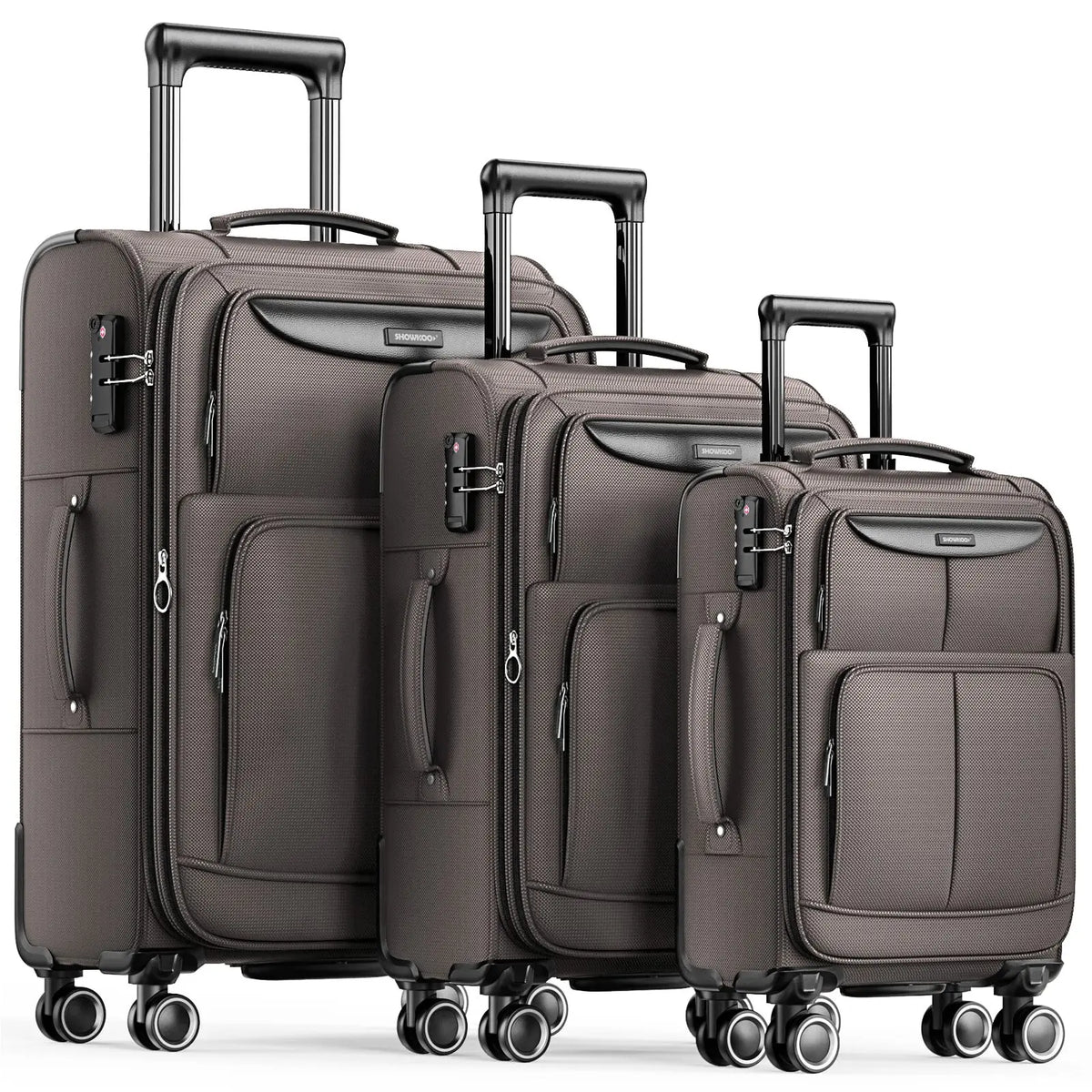 Luggage Sets 3 Piece Softside Expandable Durable Suitcase Sets |.