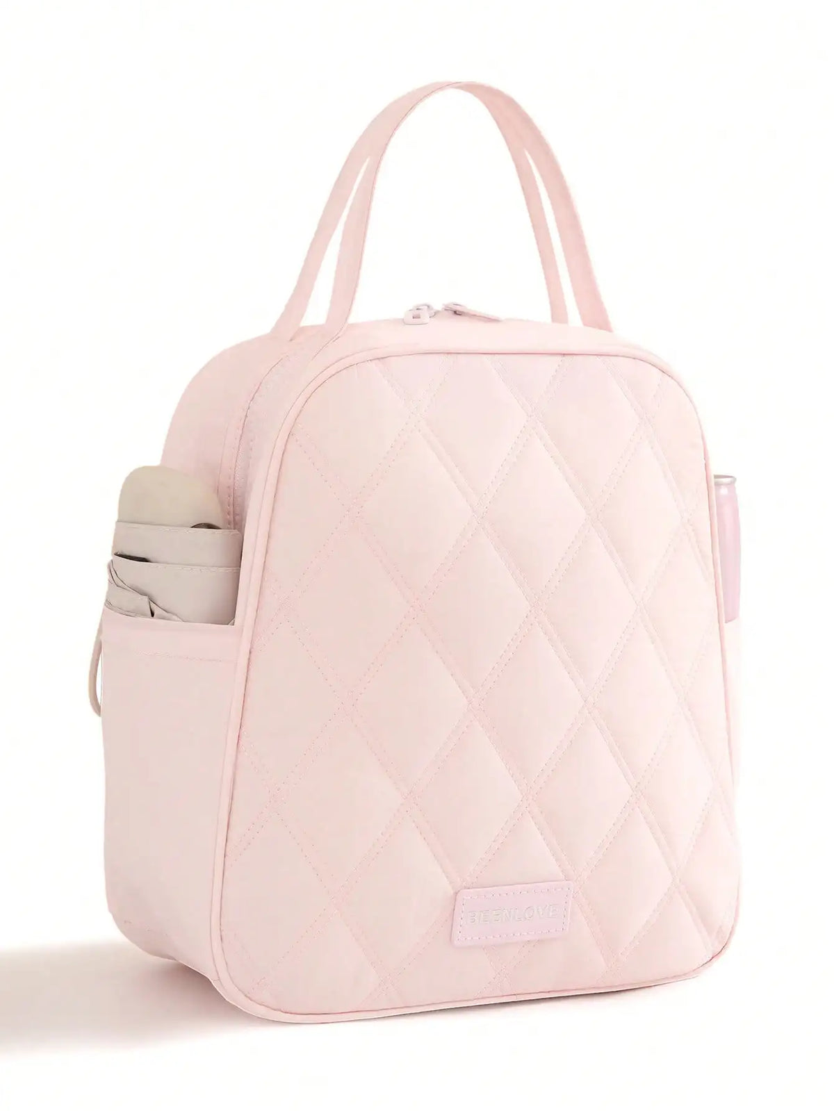 1pc Large Capacity Quilted Insulated Lunch Bag. Waterproof Leak-Proof Lunch Box Storage Bag, .