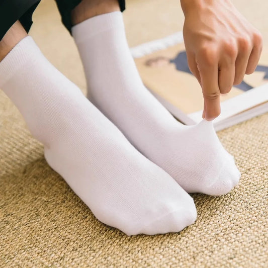 5 Pairs Men's Basic Crew Socks - Cloud-Touch Cotton Material