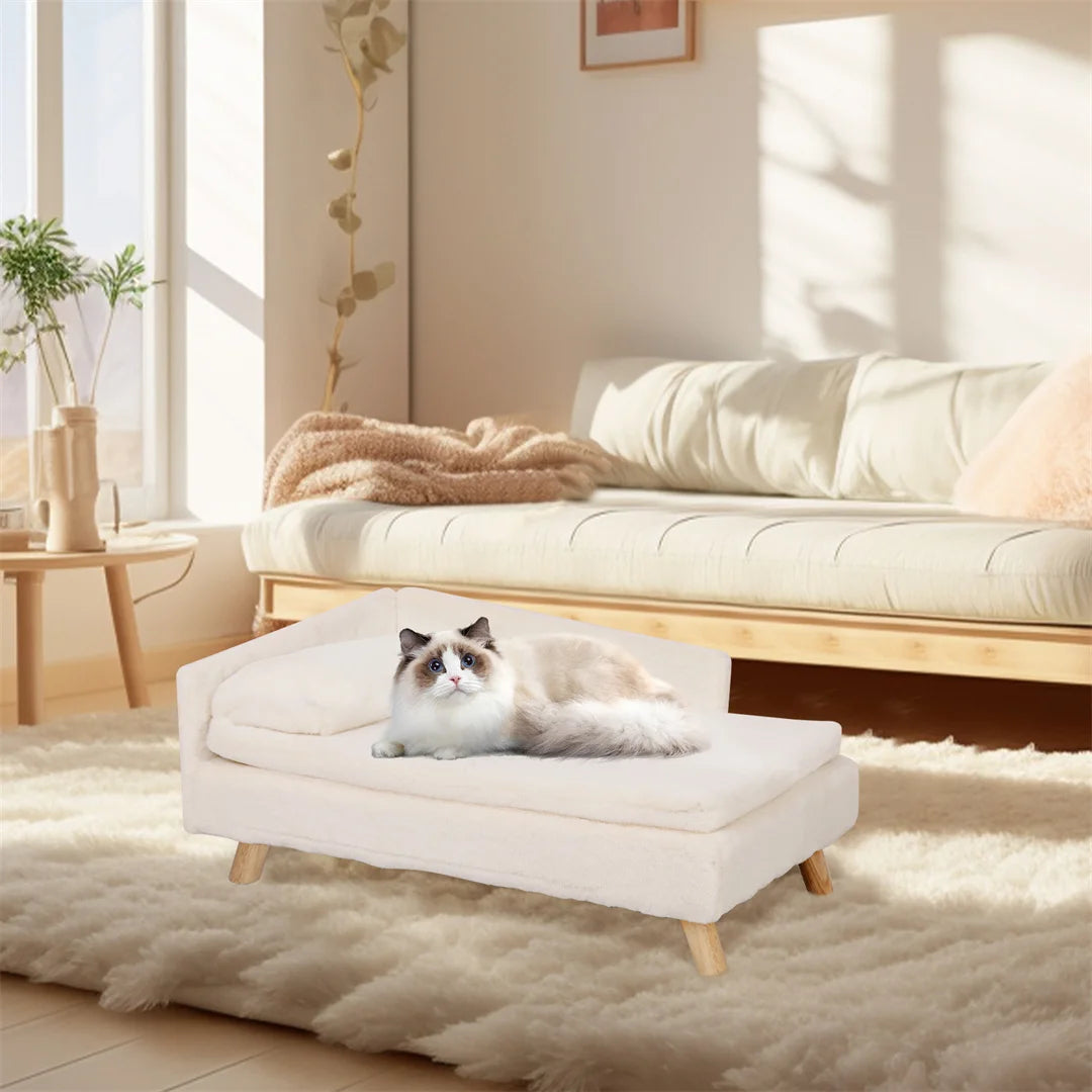 L-Shape Dog Sofa Bed Cat Cushion Stool Warm Nesting Couch