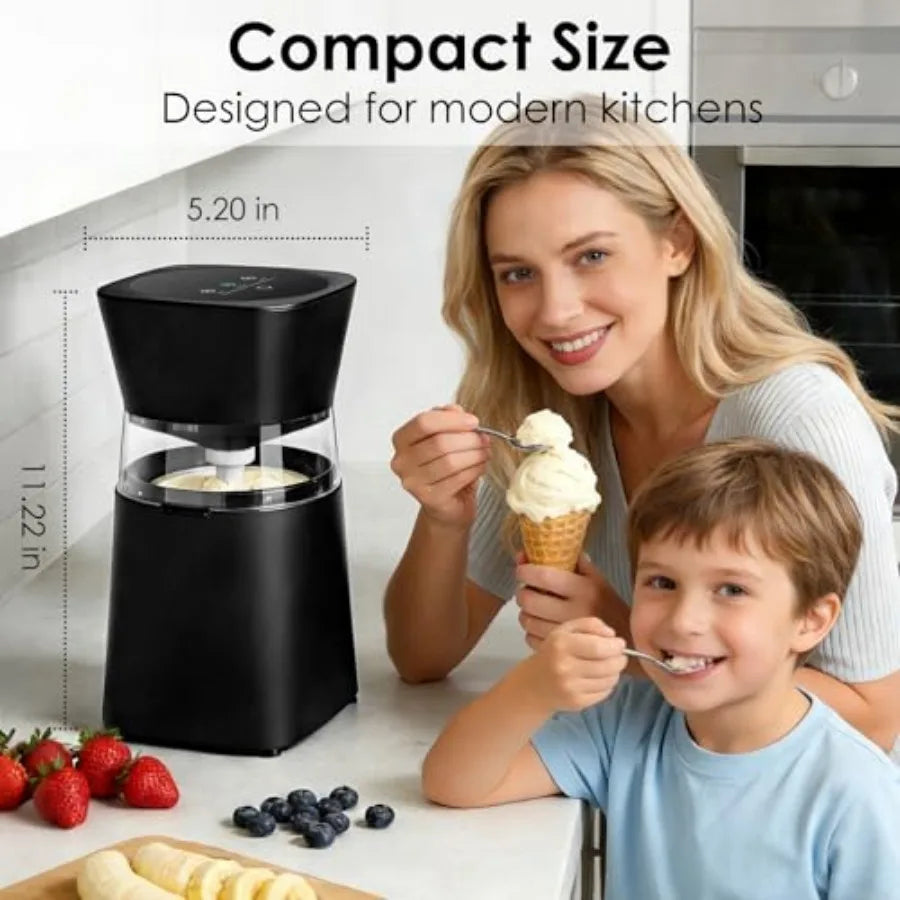 Ice Cream Maker Machine, Premium Electric Ice Cream Mini Maker Machine for Gelato, Sorbet and Frozen Yogurt