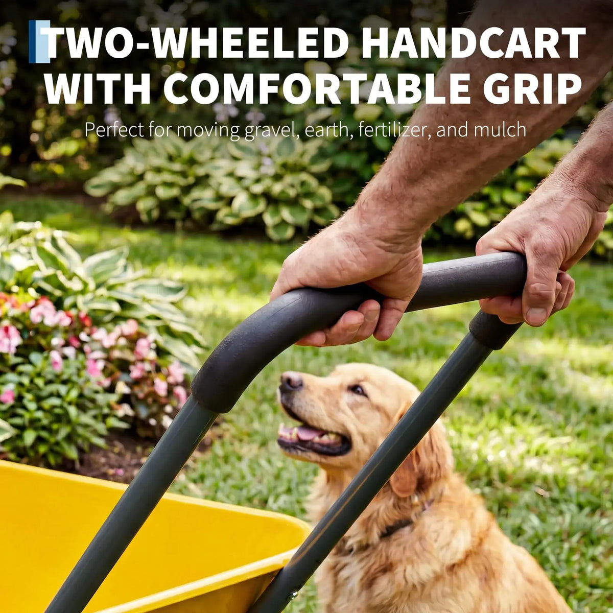 Garden Wheelbarrow Cart Heavy-Duty Utility with Dual or Four Wheels Built-in Stand