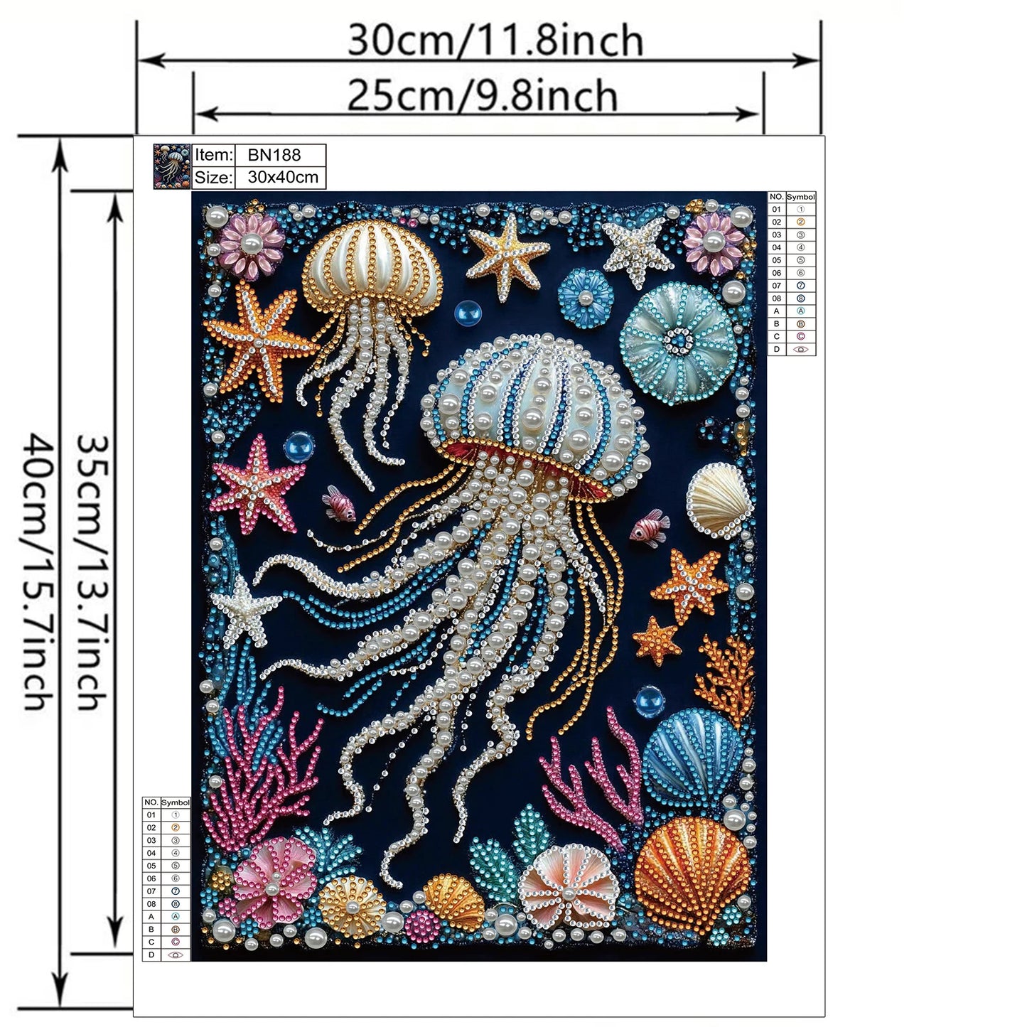 Owl Jellyfish Special Shaped  Diamonds Paintings 30x40cm