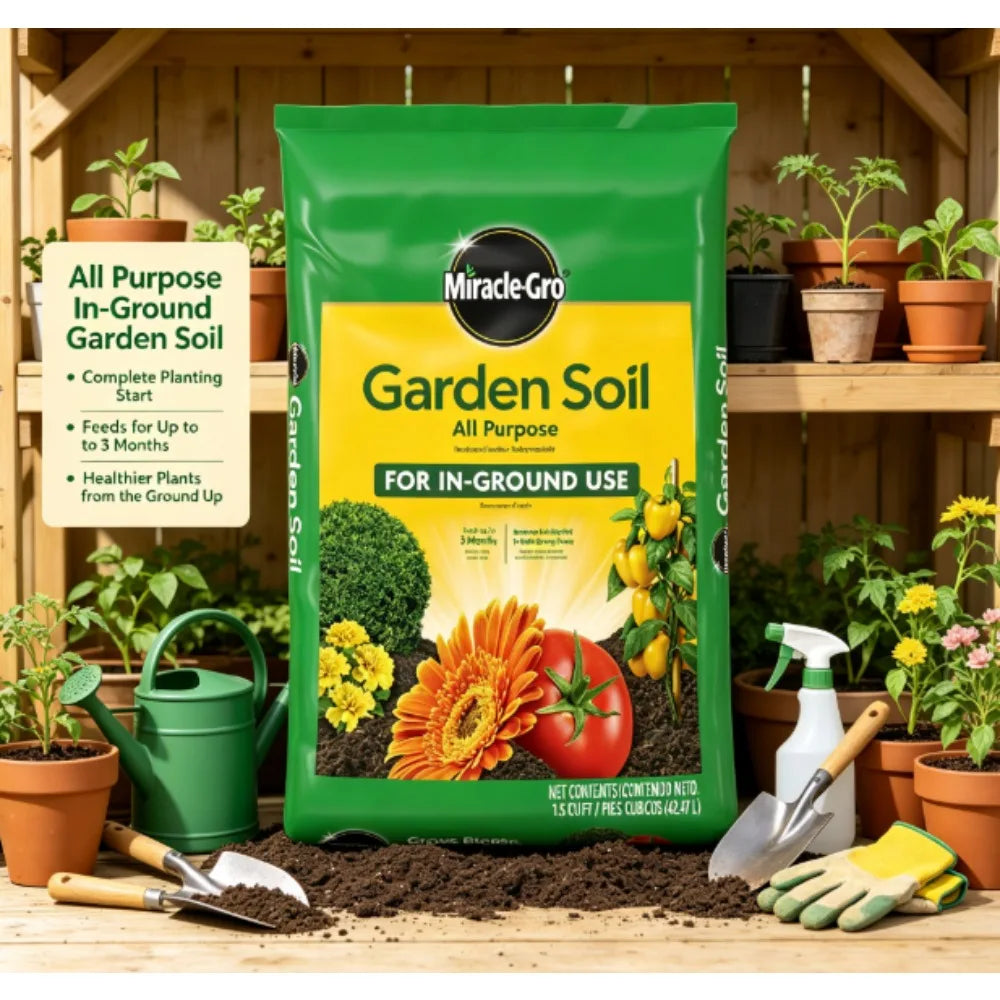 Miracle-Gro Garden Soil General Purpose, 1.5 cubic feet.