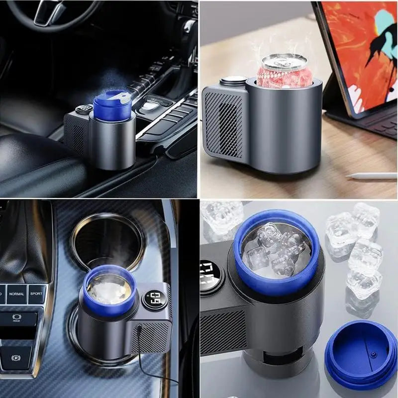 Car Cooling And Heating Cup Holder With Coffee Cup 2 In 1 12V 36W Intelligent Auto Heater Cooling Travel Mug .