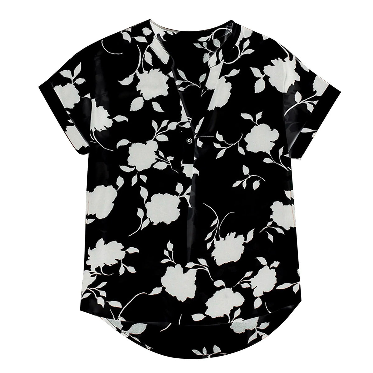 Blouses For Women Plus Size On Offer Floral Print Short Sleeve Shirt Loose.