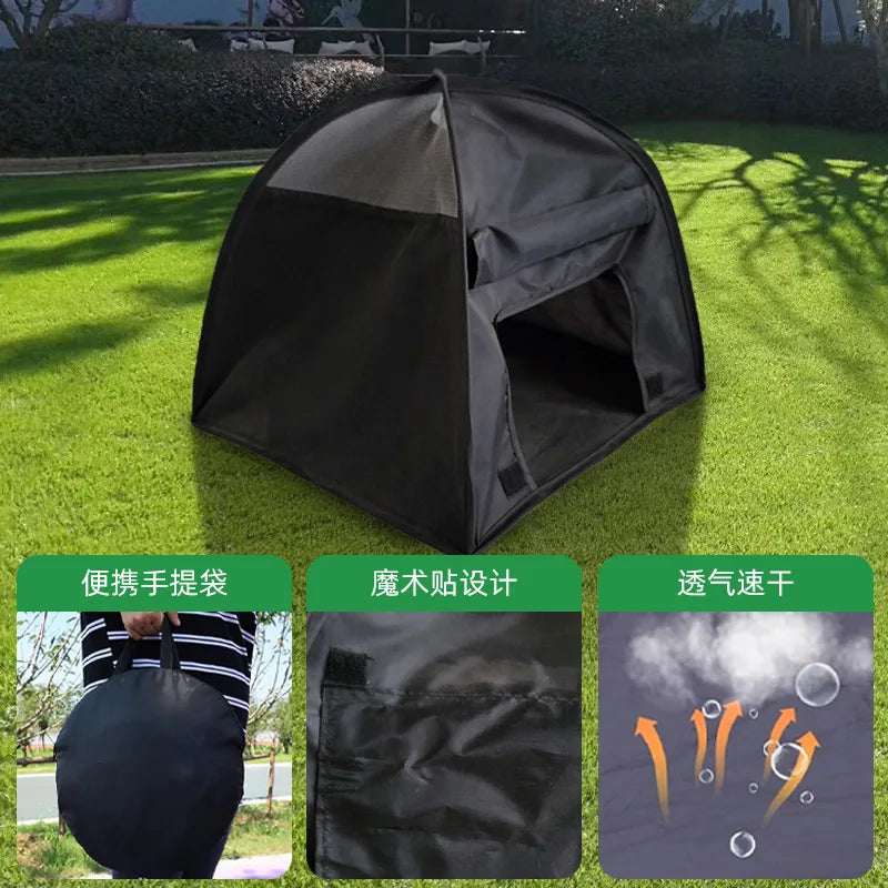Portable pet cage outdoor sun protection . small tent steel wire kennel cat nest cat tent spot