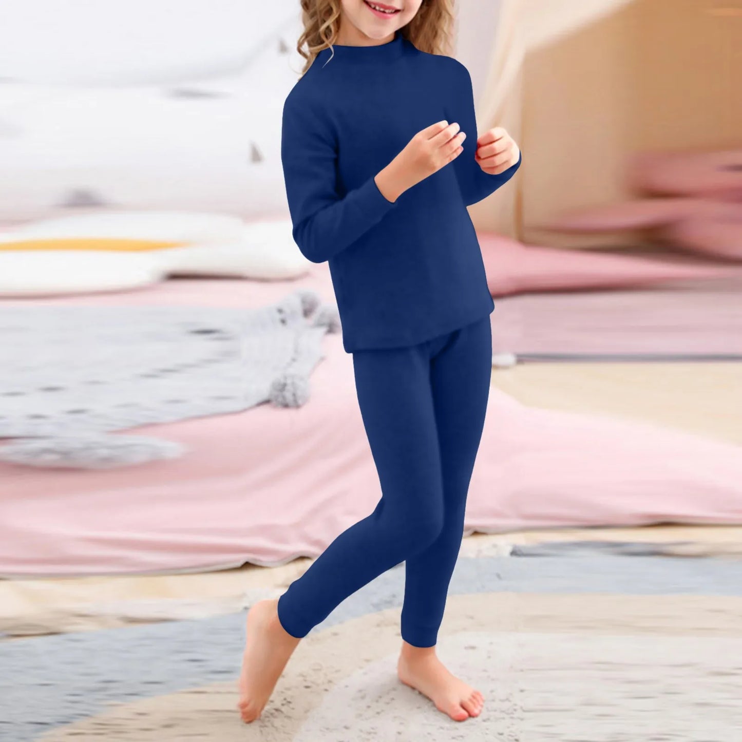 Unisex Solid Long Sleeve Warm Pullover Pajamas