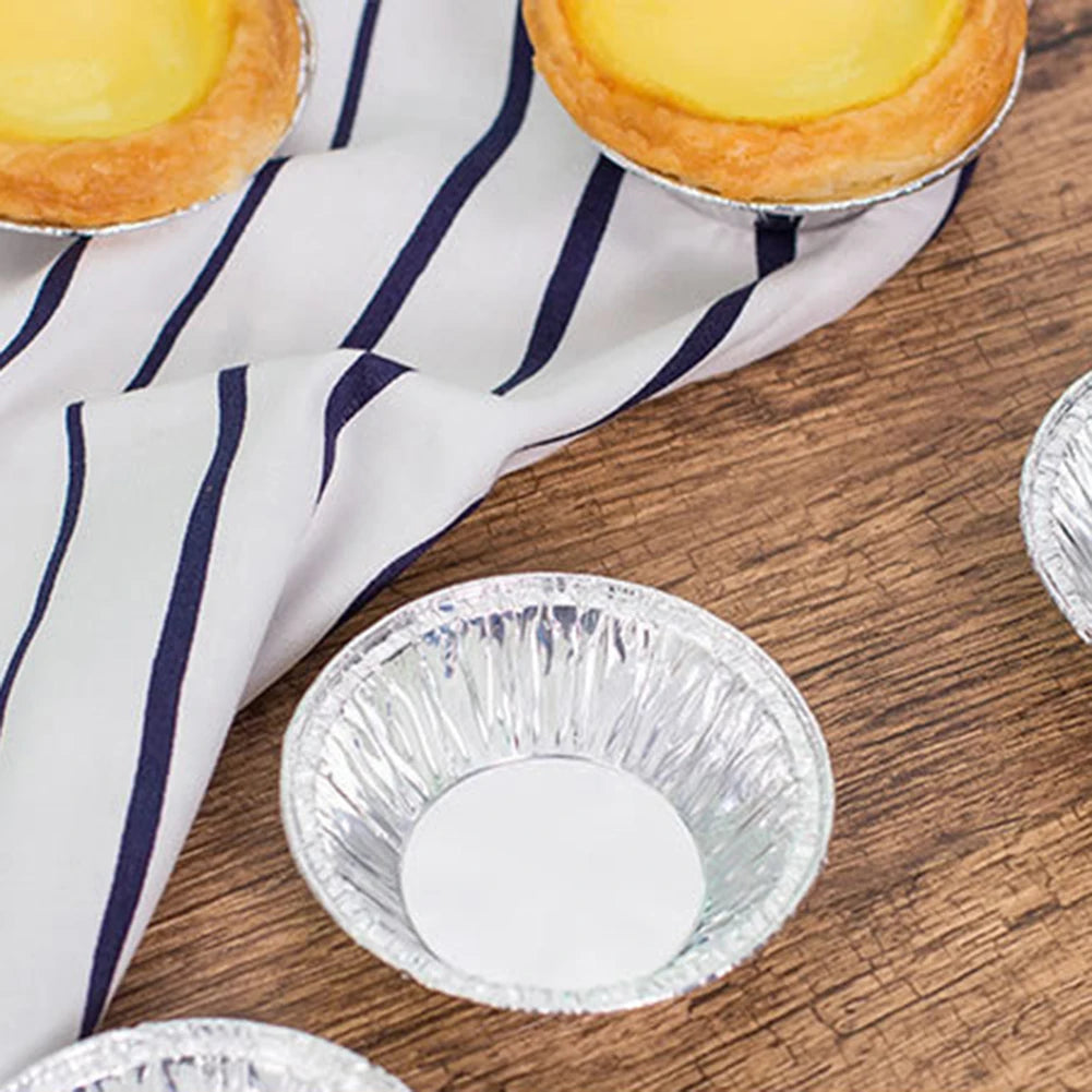100pcs Mini Pot Pie Bake Plate Disposable Baking Tart Molds