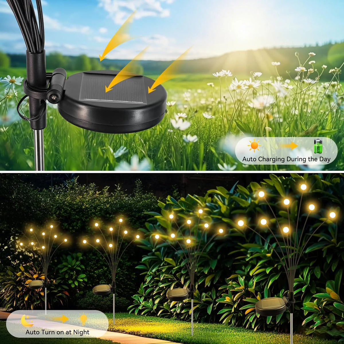 19.05ft Warm White USB- Curtain Lights with 8 Lighting  Garden Lights.