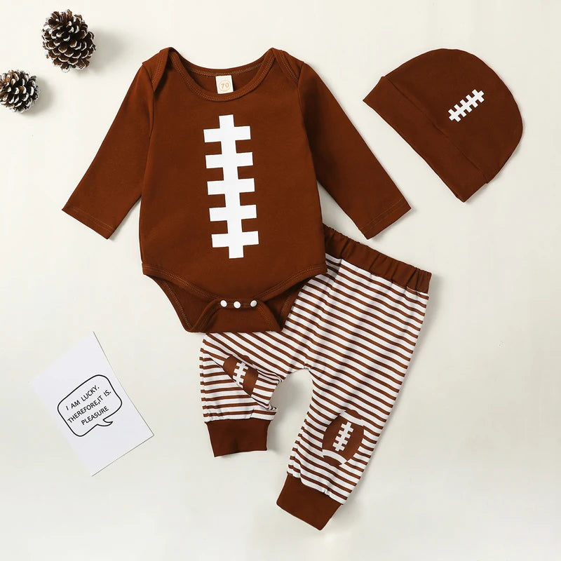 0-18M Baby Boy Girl Football Outfit Long Sleeve