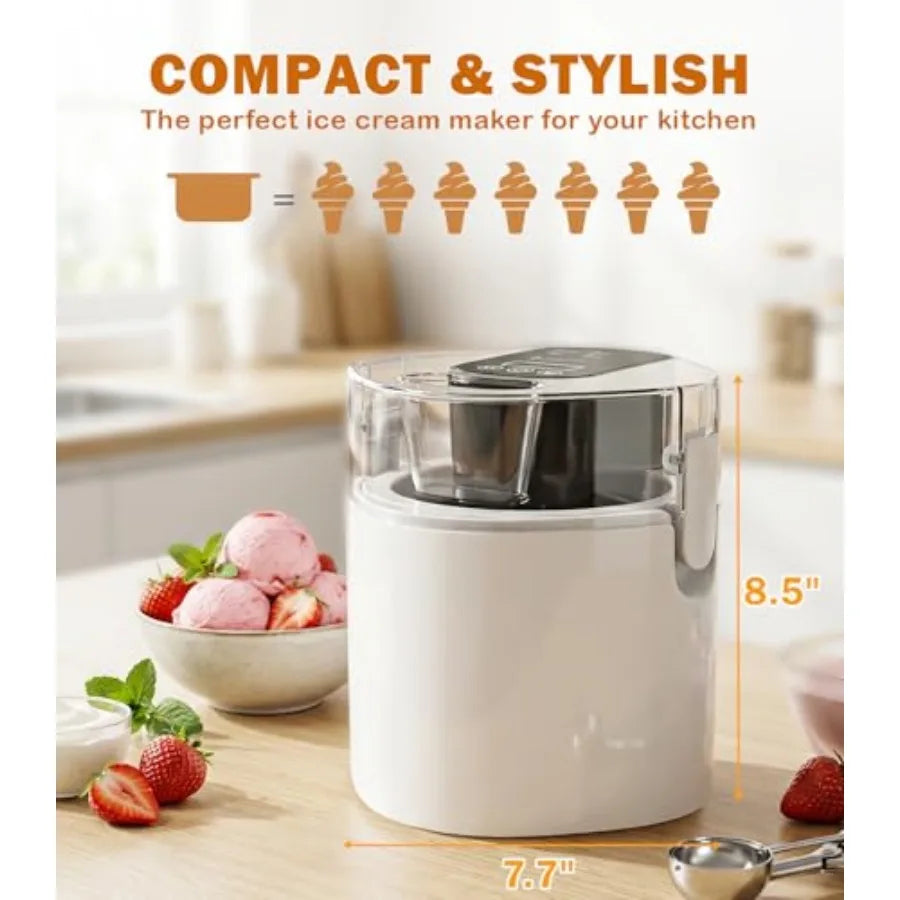 Ice Cream Maker Machine, 1.52 Quarts Ice Cream, Sorbet and Frozen Yogurt .