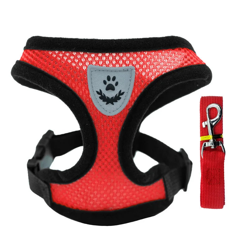 Hot summer small dog pet chest and back breathable dog chest and back suit cat outdoor traction rope .