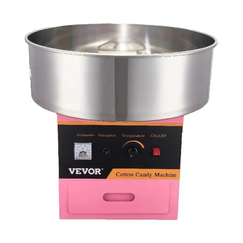 Electric Cotton Candy Machine Commercial Floss Maker w/ Stainless Steel Bowl Sugar Scoop and Drawer .
