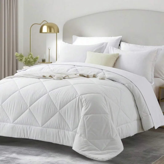 5/7 Piece Solid Color Bed Comforter Set Queen, Creative Geometric Pattern Design,.