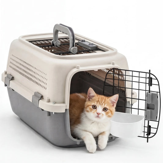 23Inch Pet Carrier for Small Dogs Cats  Front Top Load Wire Door .