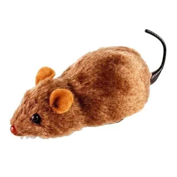 1Pc Funny Lifelike Plush Mouse Running Rat Toy for Cats